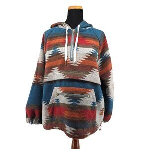 Mainstrip Womens Half Zip Aztec Southwestern Pullover Hoodie Size M
